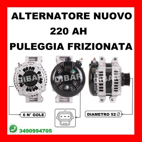 Alternatore nuovo 220ah jeep - alternatore,